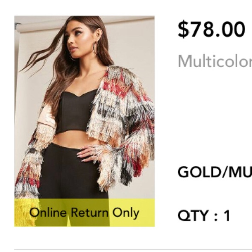 Forever 21 Multicolored Tassel Jacket